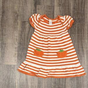 Gymboree Orange and White Striped Toddler Dress